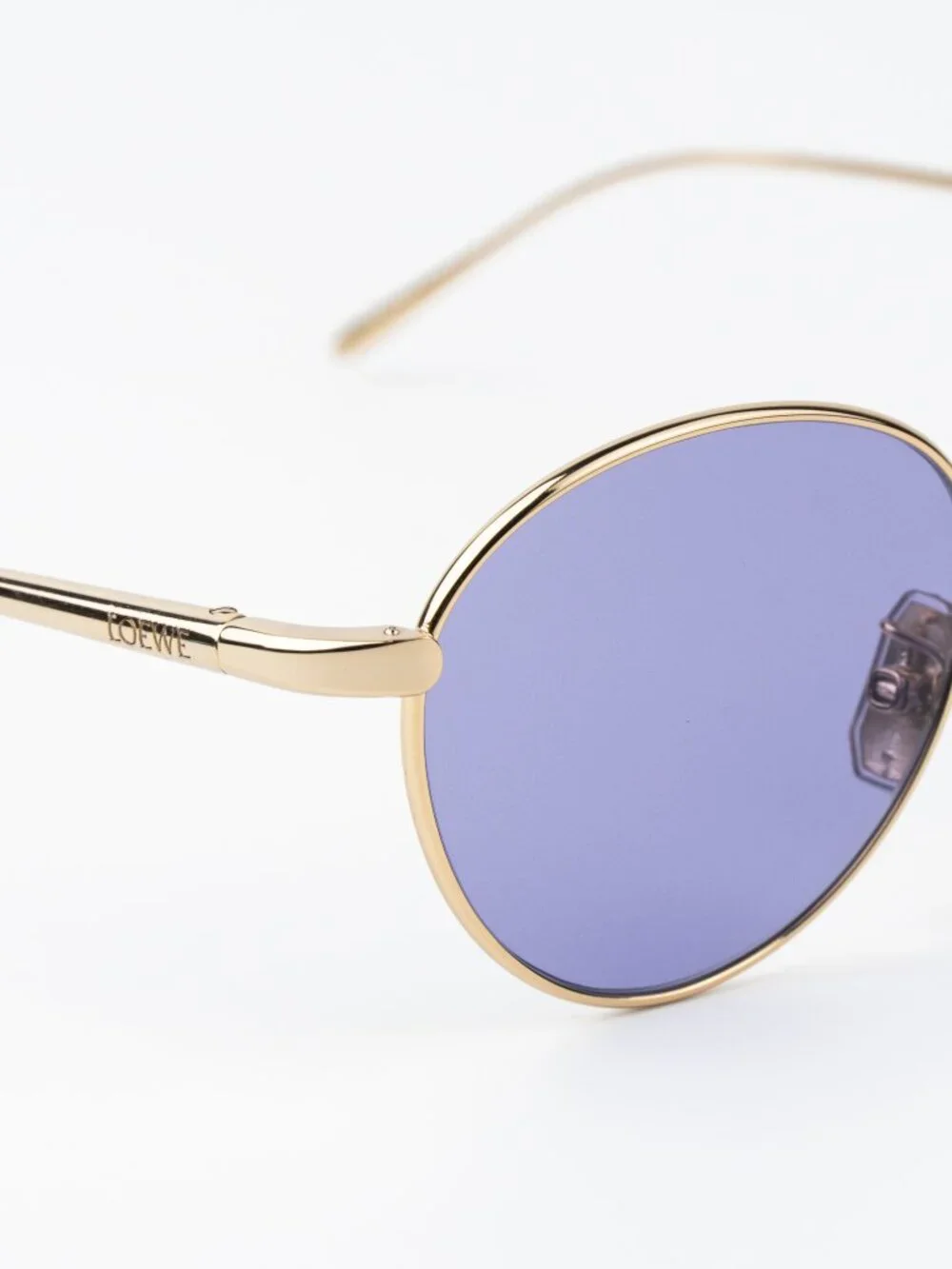 Loewe Women Sunglasses Gold Violet Round LW40152U 32Y NEW AUTHENTIC